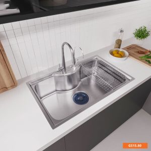 Chậu rửa chén bát có 1 hố lớn thiết kế kiểu Nhật Garis GS15.80