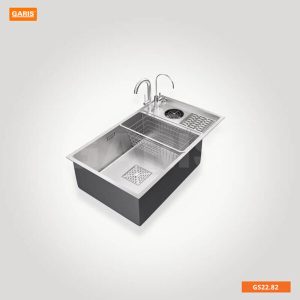 Chau rua inox 1 ho to co may rua coc chen Garis MS11 1 600x600 1 - Chậu rửa 1 hố lớn sâu kèm máy rửa ly Garis MS11.82