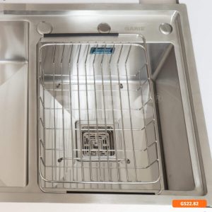 Chau rua inox 2 ho lech thoat vuong Garis GS22 4 600x600 1 - Chậu rửa chén bát 2 hố lệch sâu lòng vuông Garis GS22.82
