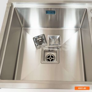 Chau rua inox 2 ho lech thoat vuong Garis GS22 5 600x600 1 - Chậu rửa chén bát 2 hố lệch sâu lòng vuông Garis GS22.82