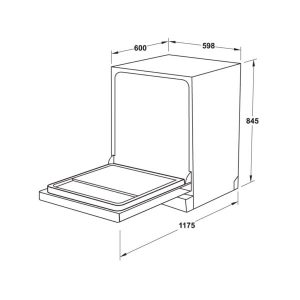 KT may rua bat Hafele HDW F60EB 538.21.310 - Máy rửa chén độc lập Hafele HDW-F60EB 538.21.310