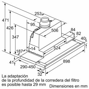 KT2 may hut mui Bosch DFS097K51 - Máy hút mùi âm tủ Bosch HMH DFS097K51 series 8