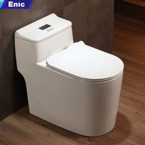 Bồn cầu Enic M08 nút xả giữa - trắng
