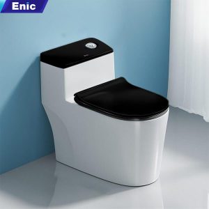 Bồn cầu Enic M08 nút xả lệch - đen