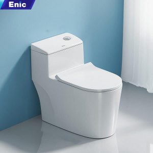 Bồn cầu Enic M08 nút xả lệch- trắng