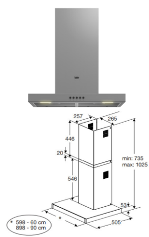 MAY HUT MUI BEKO BHCB61622BXH 2 1 - MÁY HÚT MÙI BEKO BHCB61622BXH