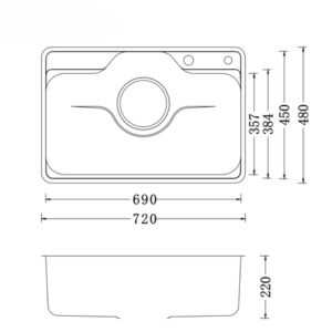 NOBINOX LIKEN NL724D 2 1 - CHẬU RỬA BÁT NOBINOX LIKEN NL724D