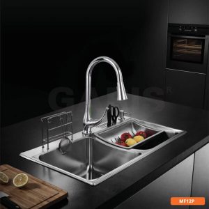 Vòi rửa tay nóng lạnh bằng thép không gỉ có dây rút Garis MF12P
