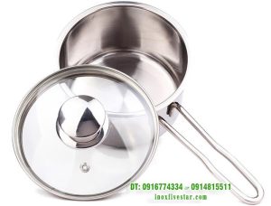 Quánh Inox 430 FiveStar 3 Đáy Nắp Kính 14cm