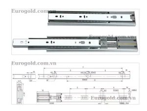 Ray bi giảm chấn cao cấp size 45  ( màu kẽm ) SD250
