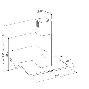 atlas isola s 2 - Máy hút mùi đảo kết hợp trang trí DUDOFF ATLAS ISOLA S