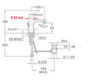 aura 503420200 - Vòi Lavabo Teka Aura Vòi Lavabo 503420200
