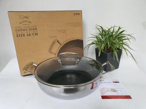 b44f86d8 - Chảo 2 Quai Sâu Lòng Blackcube Fivestar Inox 3 Lớp 28cm