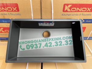 b738a0c020d7e389bac6 - Chậu đá Konox Granite Sink Naros 760S – Black