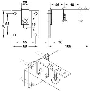 ban ve bas doi cho giuong gap hafele 271 - Bas đỡ cho giường gấp Hafele 271.98.100