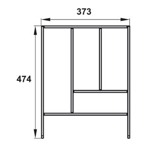 ban ve bo khay chia ngan keo 450mm hafele 1 - Bộ khay chia ngăn kéo rộng 450mm màu trắng mờ Hafele 552.52.804