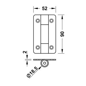 ban ve ky thuat ban le inox 304 hafele 988 1 - Bản lề điều chỉnh được, tự đóng Hafele 988.98.090