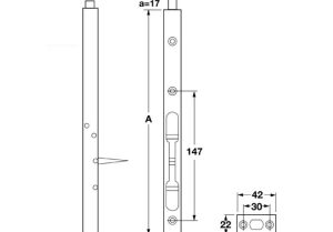 ban ve ky thuat chot am hafele 4 - Chốt âm Hafele Inox mờ 300mm 911.62.183