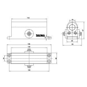 ban ve ky thuat cui cho bauma hafele bm 132 1 - Cùi chỏ cửa BAUMA 45KG Có dừng 931.47.069