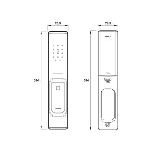 ban ve ky thuat khoa dien tu van tay bluetooth hafele pp8100 hinh 1 1 - Khóa điện tử Vân tay + Bluetooth Hafele PP8100 912.20.260