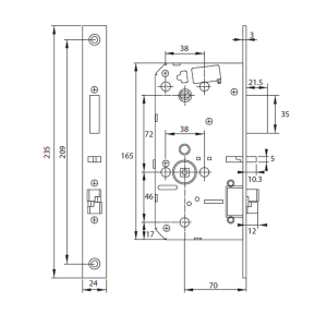 ban ve ky thuat khoa dien tu van tay bluetooth hafele pp8100 hinh 2 1 - Khóa điện tử Vân tay + Bluetooth Hafele PP8100 912.20.260