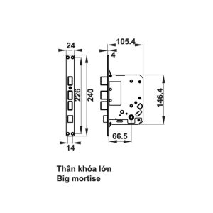 ban ve ky thuat khoa dien tu van tay el7700 tcs than khoa lon - Khóa điện tử vân tay Hafele EL7700-TCS 912.05.584 – Thân khóa lớn