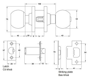 ban ve ky thuat khoa tron hafele loai lon - Khóa tròn cho cửa công cộng – loại lớn Häfele 911.64.254