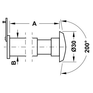 ban ve ky thuat mat than hafele 3 - Mắt thần cho cửa gỗ Hafele 55-80mm 959.03.062