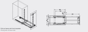 ban ve ky thuat ro keo dispensa junior iii - Bộ rổ kéo cho tủ rộng 300mm màu trắng 545.11.762