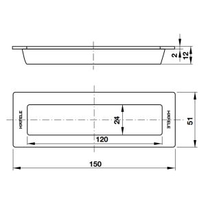 ban ve ky thuat tay nam am 150x51mm hafele 1 - DIY Tay nắm âm 150x51mm – Màu đồng rêu Hafele 489.72.146
