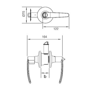 ban ve ky thuat tay nam gat 186 187 2 - Khoá tay nắm gạt cửa phòng Häfele 489.10.187
