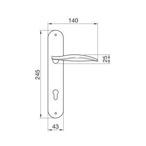 ban ve ky thuat tay nam gat de dai hafele 901 3 - Tay nắm gạt đế dài WIND Hafele 901.79.080