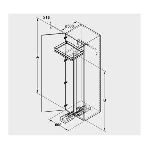 ban ve ky thuat tu do 549 2 - Tủ đồ khô 5 tầng Kesseböhmer Hafele 600mm 549.62.906