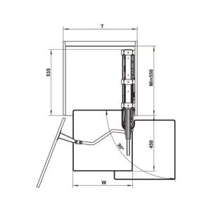 ban ve ky thuat tu do kho 6 tang KARA VARIO - Tủ đồ khô 6 tầng KARA VARIO 600mm Hafele 595.82.805