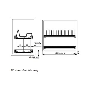 ban ve ro chen dia co dinh presto khong co khung hafele 1 - Bộ rổ chén đĩa cố định Hafele KOSMO PRESTO 544.40.003