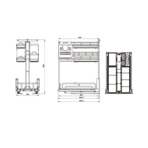 ban ve thiet ke ro de chai lo omero multi - Rổ kéo để chai lọ OMERO MULTI Hafele 300mm 595.00.803