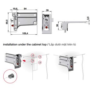 bas am cho tu treo tuong ben phai hafele 290 1 - Bas âm cho tủ treo tường bên phải Hafele 290.41.920