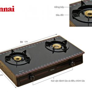 bep gas 6 tac rinnai rv 3615glfb chen dong mat kinh 1613307417 2 - Bếp gas 6 tấc Rinnai RV-3615GL(FB), Chén đồng mặt kính