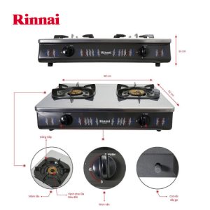 bep gas 6 tac rinnai rv 367sn chen dong co dau ham 1613307922 2 - Bếp gas 6 tấc Rinnai RV-367S(N), Chén đồng có đầu hâm