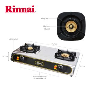 bep gas 7 tac rinnai rv 577bk chen dong co dau ham 1613307816 0 - Bếp gas 7 tấc Rinnai RV-577BK, Chén đồng có đầu hâm