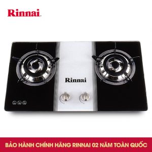 Bếp gas âm Rinnai RVB-2BG(W)N, chén đồng ngắt gas tự động