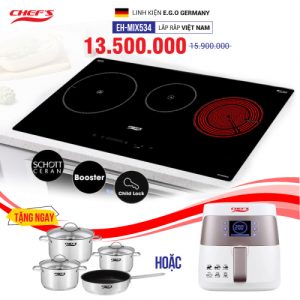 Bếp từ đôi hồng ngoại 3 lò cảm ứng CHEFS EH-MIX534