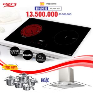Bếp từ đôi hồng ngoại cảm ứng CHEFS EH-MIX866