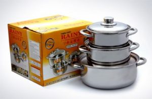 bo 3 noi inox 3 day rainy rn 06k 1 - Bộ 3 nồi inox 3 đáy Rainy RN-06H