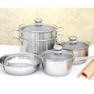 bo 5 noi xung inox 3 day nap kinh fivestar fs08cg1 1575262331 3 - Bộ 5 nồi xửng inox 3 đáy nắp kính Fivestar FS08CG1