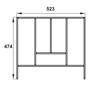Bộ khay chia ngăn kéo rộng 600mm màu trắng mờ Hafele 552.52.807