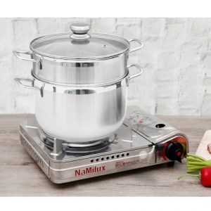 bo noi xung inox 3 day nap kinh 24cm fivestar st24 3dg 1609400028 2 - Bộ nồi xửng inox 3 đáy nắp kính 24cm Fivestar ST24-3DG