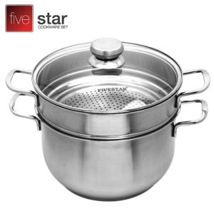 Bộ nồi xửng inox 3 đáy nắp kính 26cm Fivestar ST26-3DG