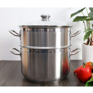 bo noi xung inox 3 day nap kinh 28cm fivestar st28 3dg 1575259591 2 - Bộ nồi xửng inox 3 đáy nắp kính 28cm Fivestar ST28-3DG