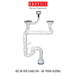 bo xa doi chau da xa tran vuong chau carysil - Chậu rửa Carysil TIP1 màu xám đen